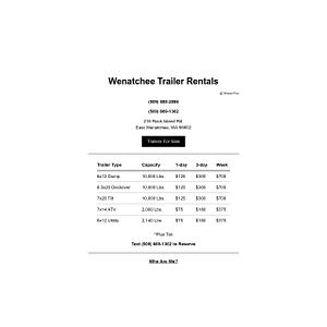 Wenatchee Trailer Rentals