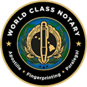 World Class Notary, Fingerprinting, Paralegal, and Apostille Services - Logo